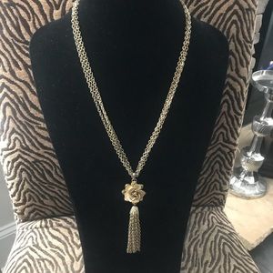 Vintage Giovanni rose pendant necklace signed.